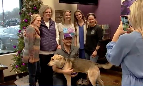 Zeppelin, a German shepherd mix, went missing in California and turned up in Kansas. He was reunited with his family this week.