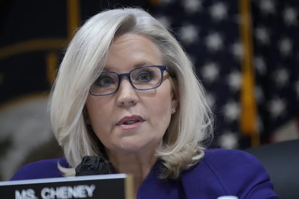 Vice Chair Rep. Liz Cheney, R-Wyo., speaks as the House select committee investigating the Jan. 6 attack on the U.S. Capitol holds its final meeting on Capitol Hill in Washington, Monday.