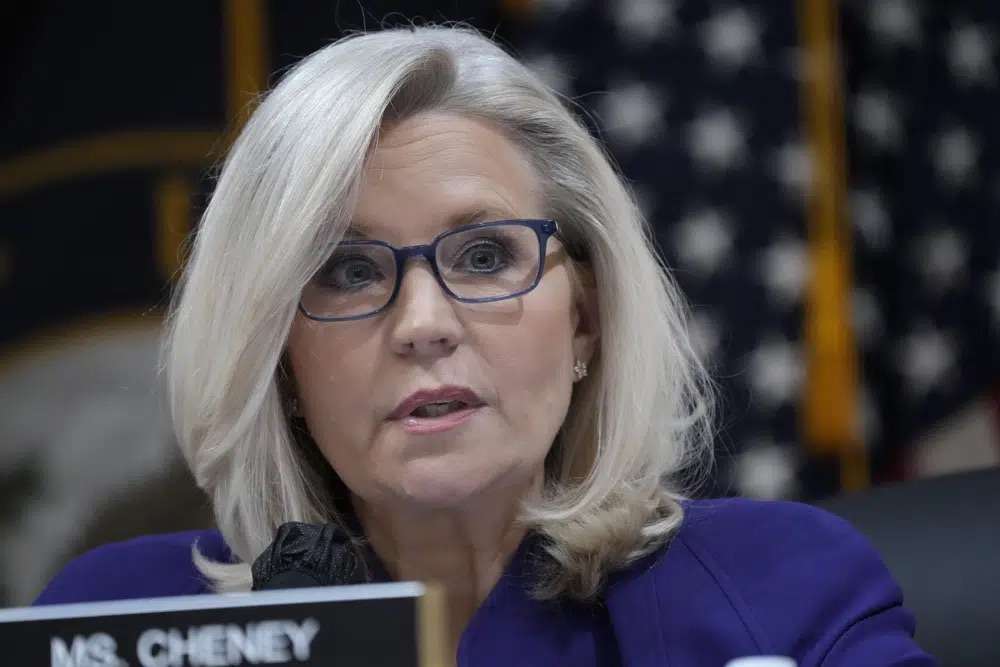 Vice Chair Rep. Liz Cheney, R-Wyo., speaks as the House select committee investigating the Jan. 6 attack on the U.S. Capitol holds its final meeting on Capitol Hill in Washington, Monday.
