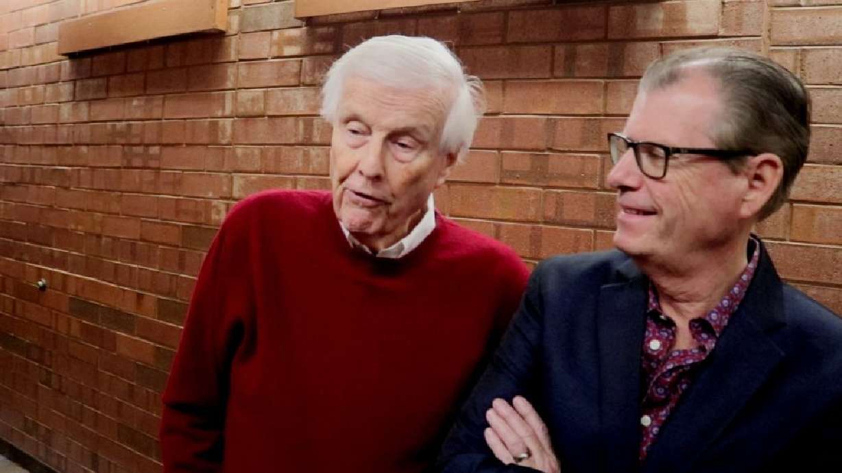 Dimon McFerson, left, chairman of the board for the nonprofit St. George Musical Theater, and Bruce R. Bennett, president and arts director for St. George Musical Theater, speak Dec. 15 about the new possibilities for the theater group now that a permanent venue for it is on the horizon.