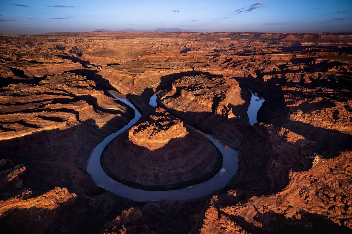 The Colorado River cuts its path through southern Utah near Moab on July 22.