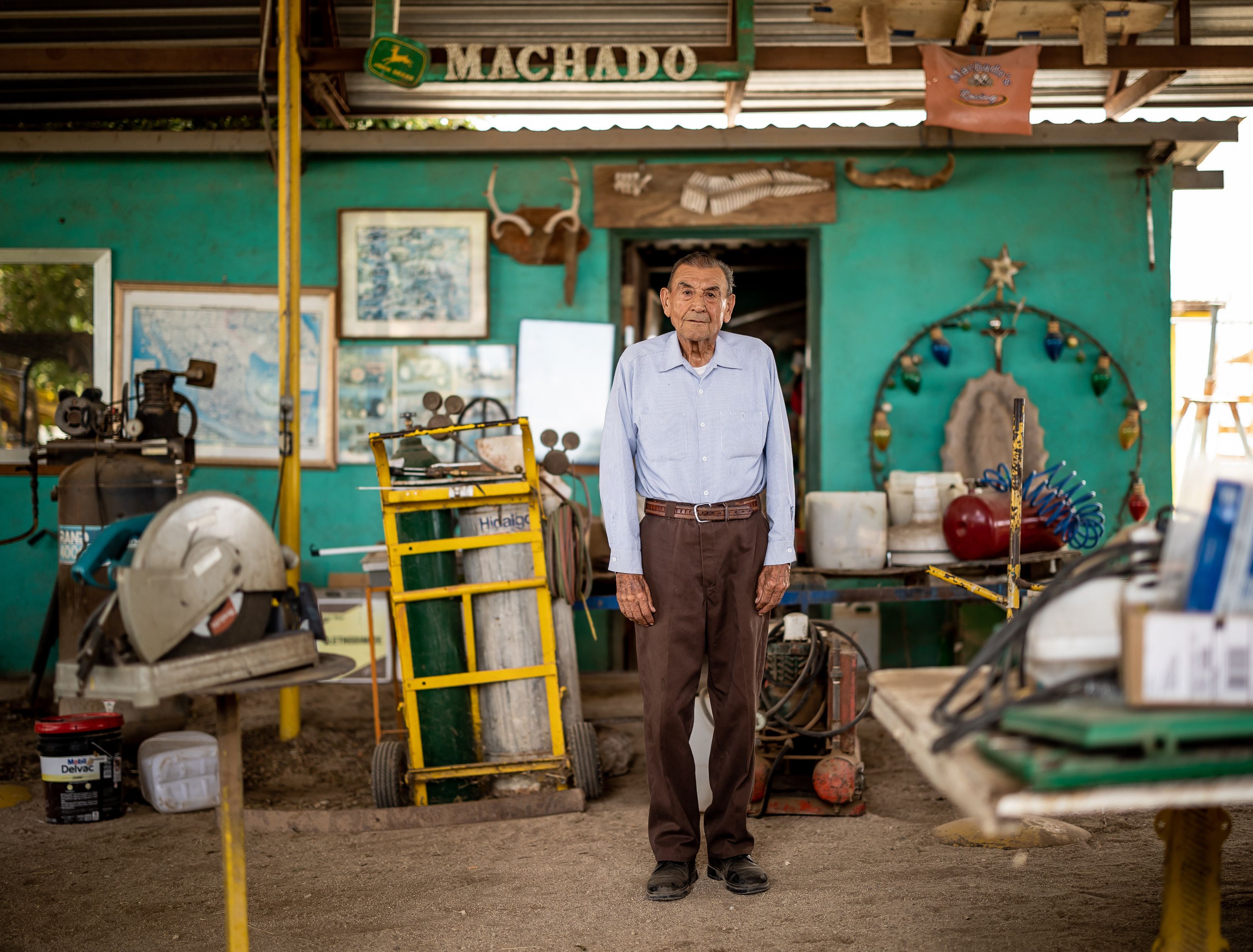 Manuel Machado Gerardo, 78, poses for a photo at his farm in Mexicali, Baja California, Mexico, on June 24.