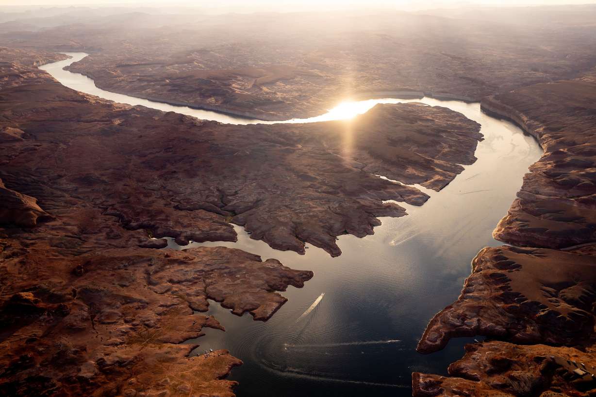 The upper reaches of Lake Powell in southern Utah are pictured on July 22.