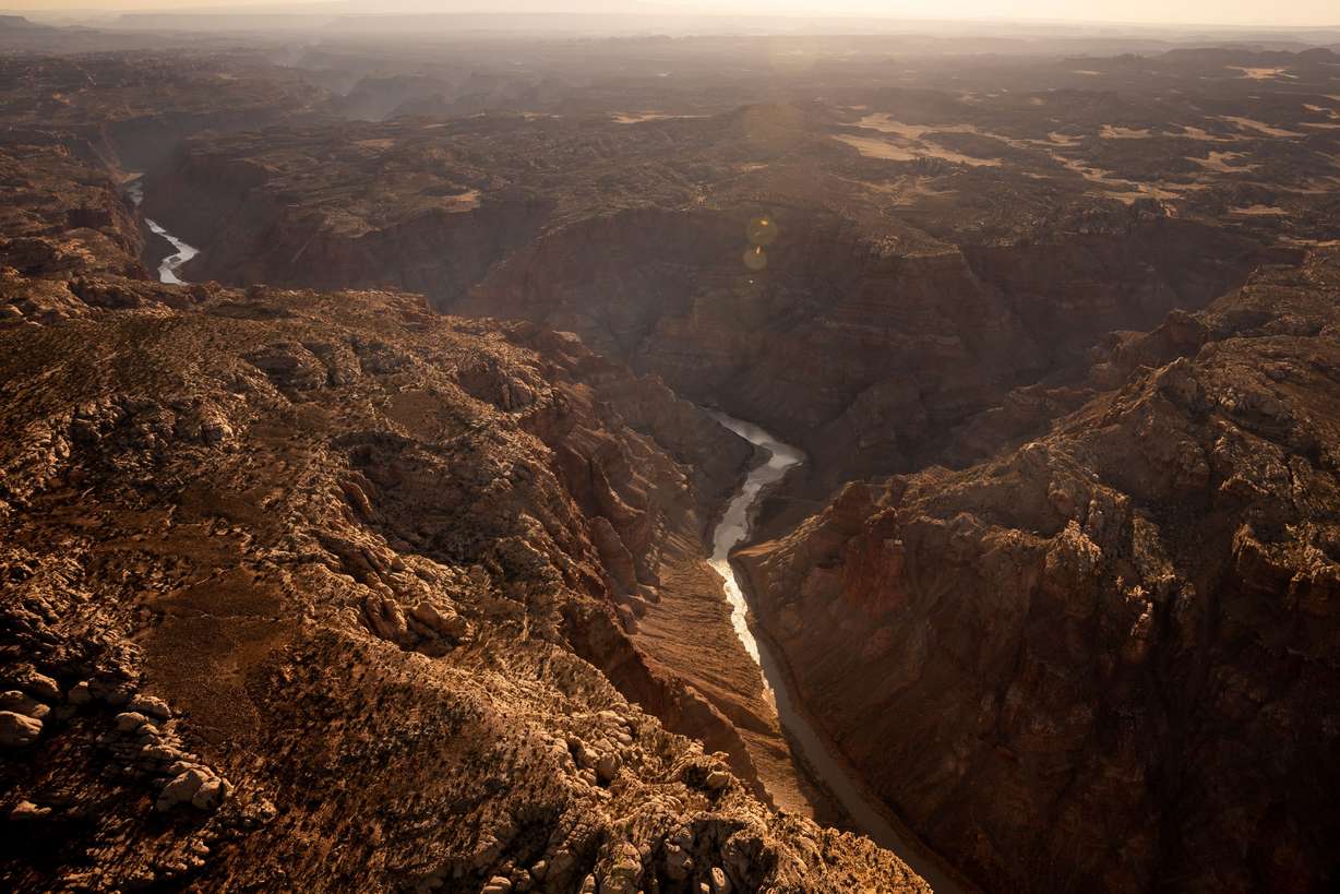 The Colorado River flows through Cataract Canyon in southern Utah on July 22.