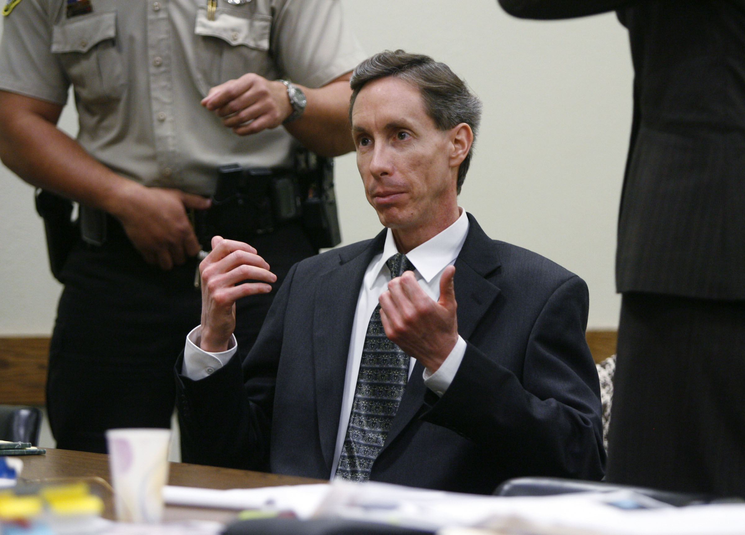 Warren Jeffs appears in a St. George court in this Nov. 21, 2006, photo. A nephew of the imprisoned FLDS leader was charged Monday with child kidnapping in a Utah case tied to new "revelations" from the polygamous cult leader.