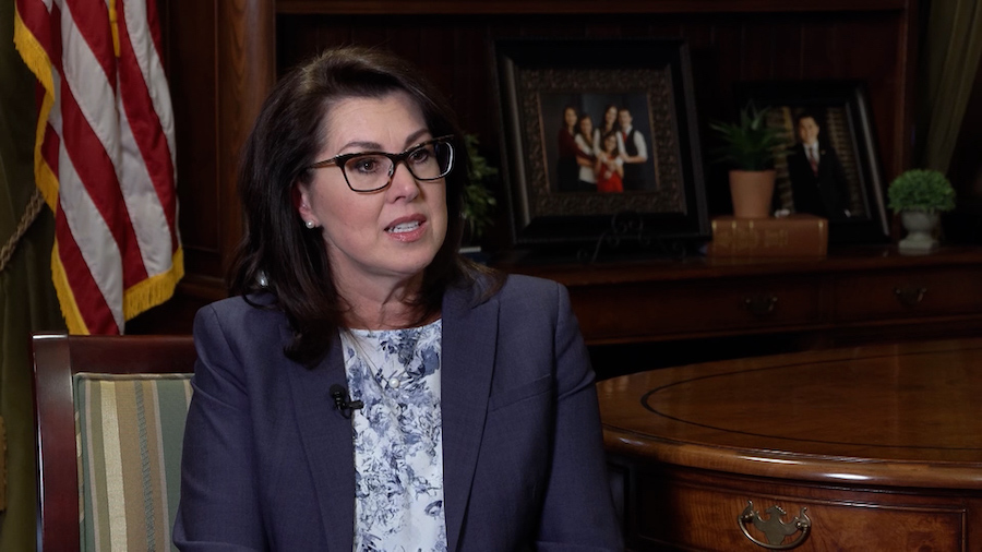 Utah Lt. Gov. Deidre Henderson speaks with KSL-TV's Deanie Wimmer. Four months after Henderson's cousin, Amanda Mayne, was killed by an ex-husband, her family hopes the case will spark change to Utah laws to better protect others from domestic violence.
