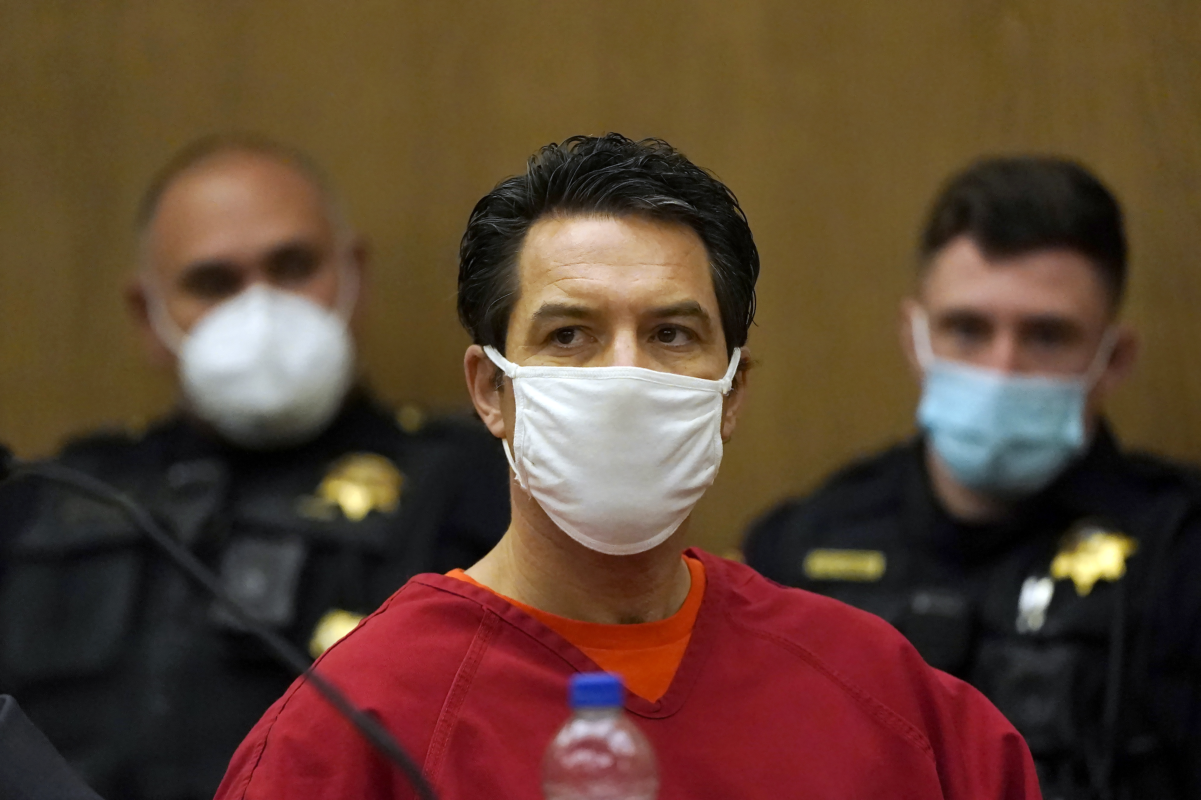 Scott Peterson listens during a hearing to determine whether he gets a new trial for the 2002 murder of his pregnant wife, Laci Peterson, and unborn son on Feb. 25. A California judge has rejected a new murder trial for Peterson on Tuesday.
