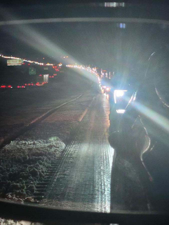 Traffic backs up on I-15 in central Utah Wednesday.