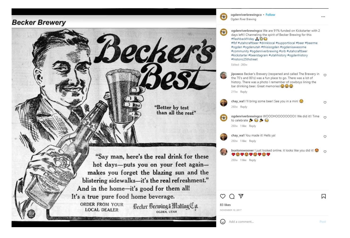 A screenshot from a lawsuit filed against Ogden River Brewing and Lotus Craft by the great-granddaughter of Ogden brewing legend John Becker.