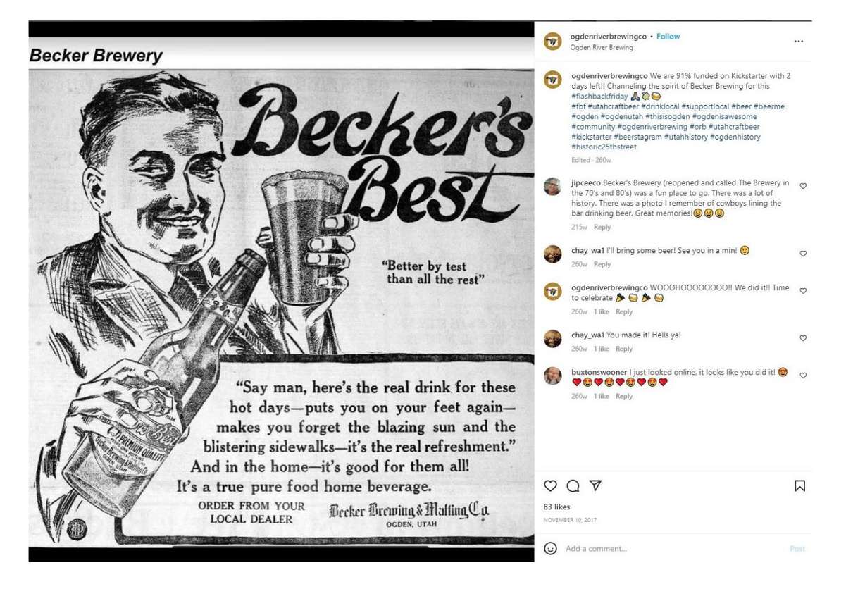 A screenshot from a lawsuit filed against Ogden River Brewing and Lotus Craft by the great-granddaughter of Ogden brewing legend John Becker.