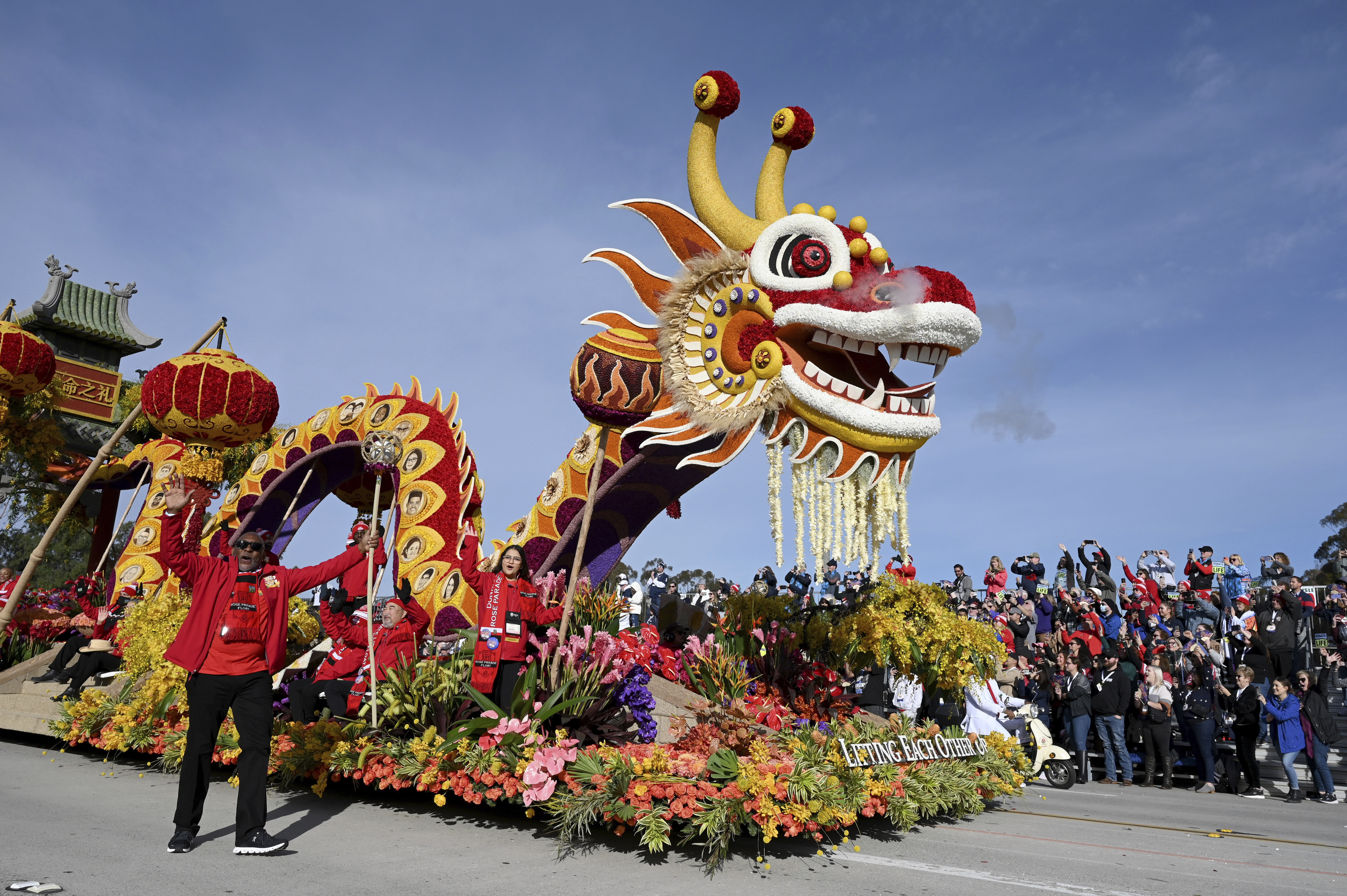 The Donate Life float, winner of the Sweepstakes Award, rolls down Colorado Boulevard at the 134th Rose Parade in Pasadena, Calif., Monday, Jan. 2, 2023. 