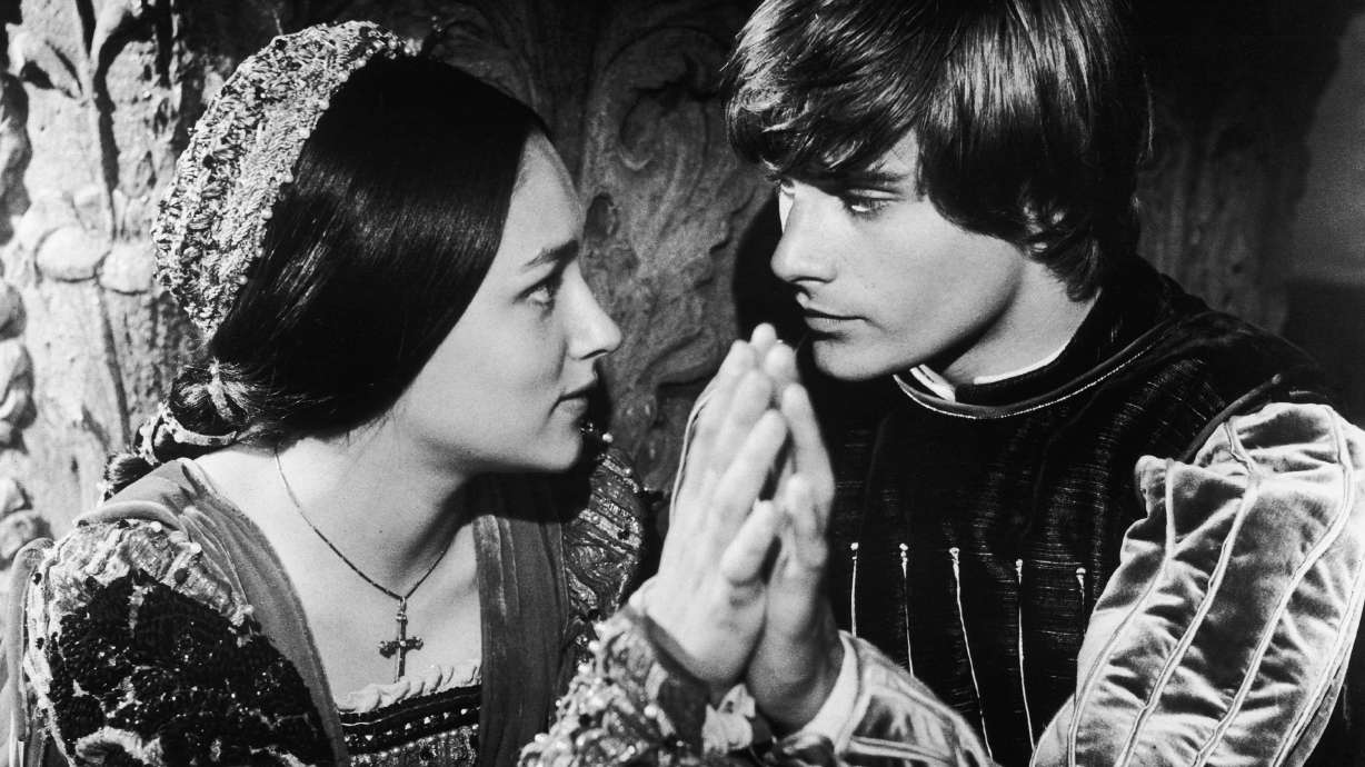 Leonard Whiting (right) and Olivia Hussey are seen here in the title roles of Franco Zeffirelli's film version of Shakespeare's "Romeo And Juliet," released in 1968.