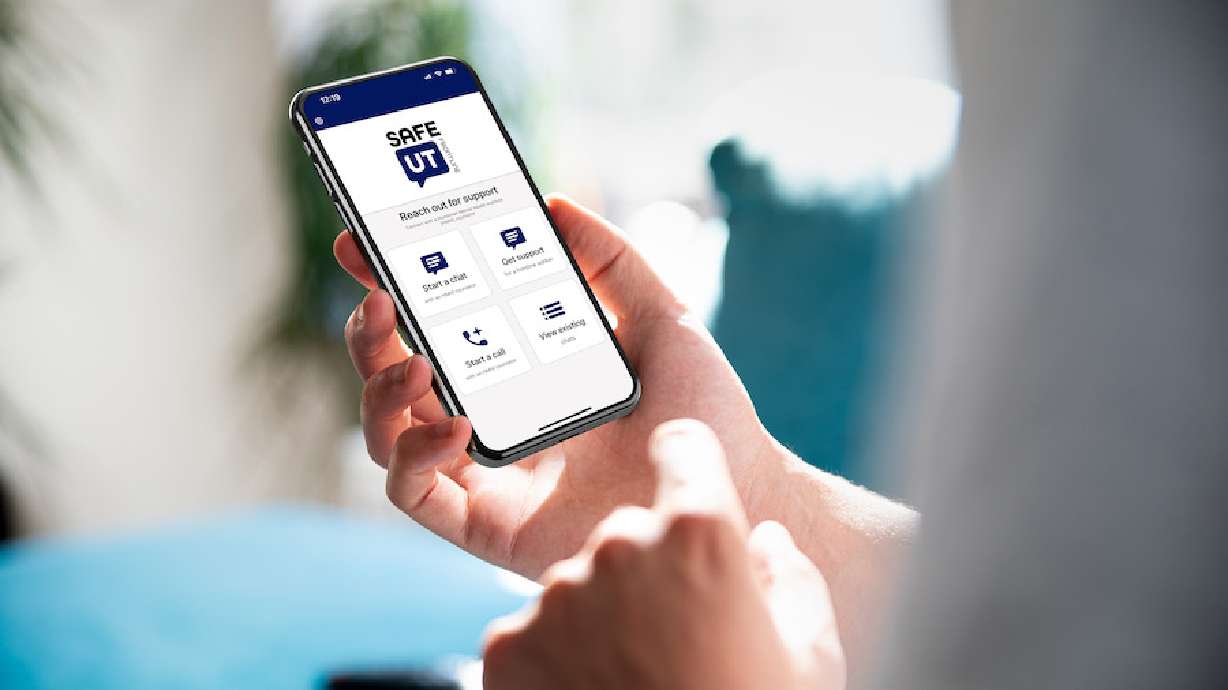 The SafeUT app is shown in this undated photo. For the first time in years, Utah is not in the top 10 states for the highest suicide rate.