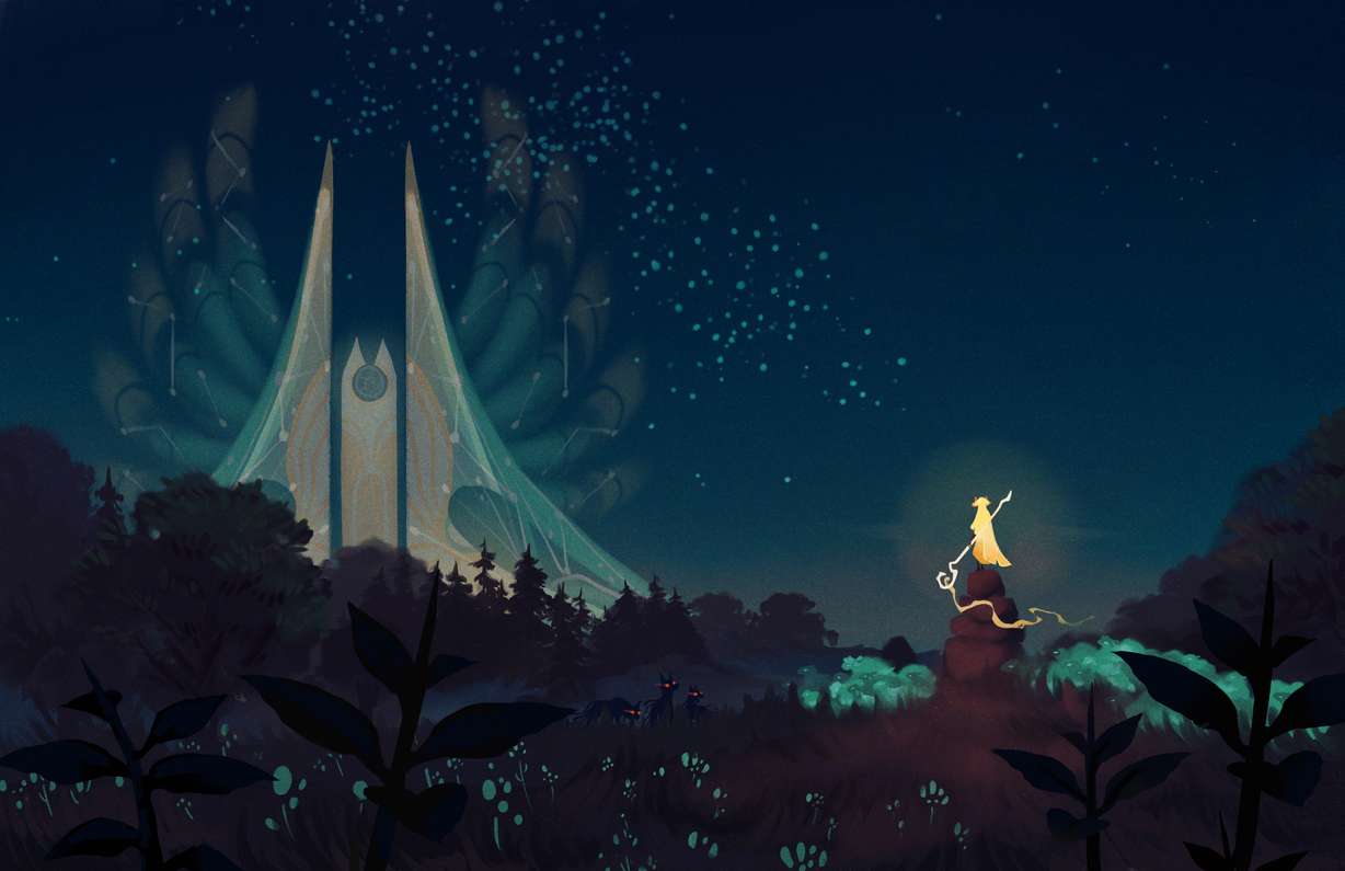 Concept artwork for "Liminus: The Silent Guard," a new video game created by BYU animation students that tells the story of an eternal shepherd guiding lost sheep in a world between life and death.