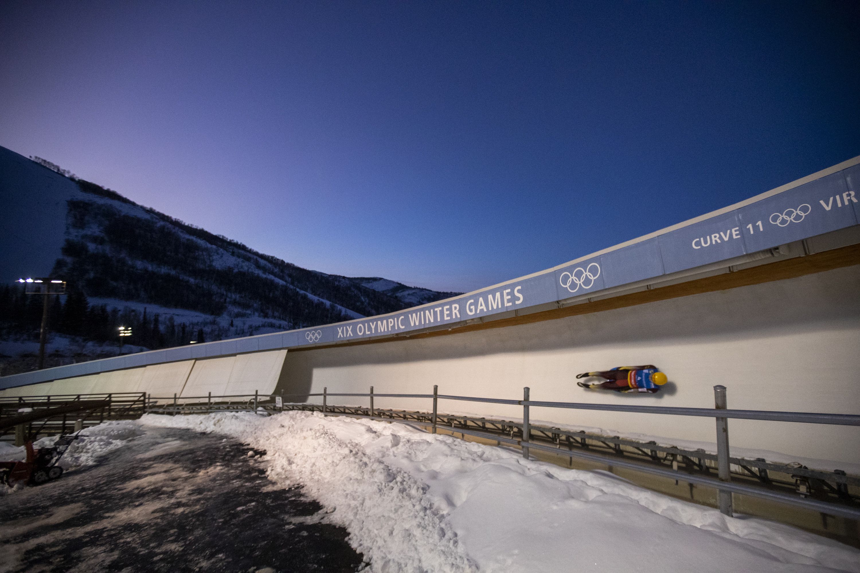 South Korea’s Dohee You races in the men’s single luge event for the World Cup in Park City on Friday, Dec. 16, 2022.