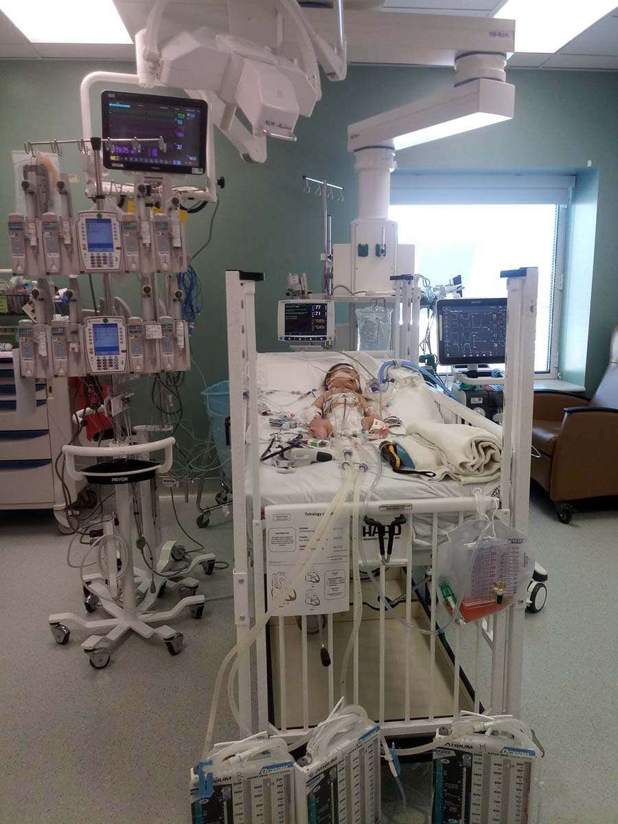 Oliver at his first heart surgery at Primary Children’s Hospital.