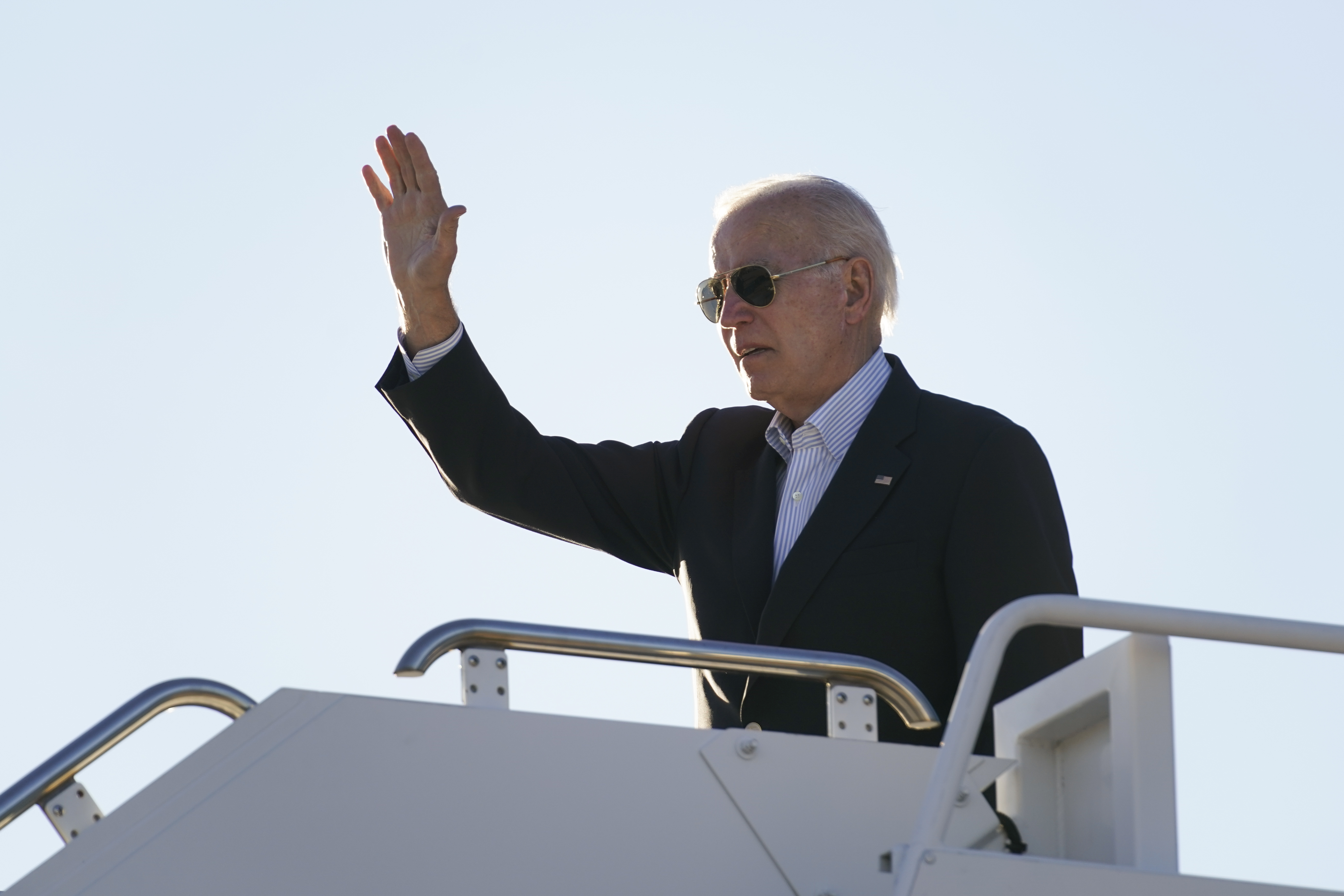 President Joe Biden boards Air Force One at El Paso International Airport in El Paso, Texas, Sunday. The Justice Department is reviewing a batch of potentially classified documents found in the Washington office space of President Joe Biden's former institute, the White House said Monday. 