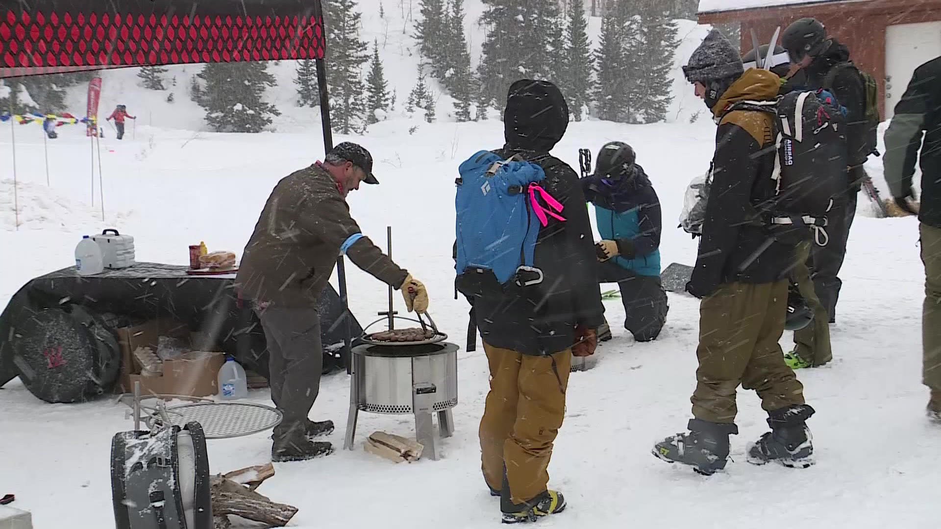 Outdoor retailers showing off their products at the on-mountain demo day on Monday.