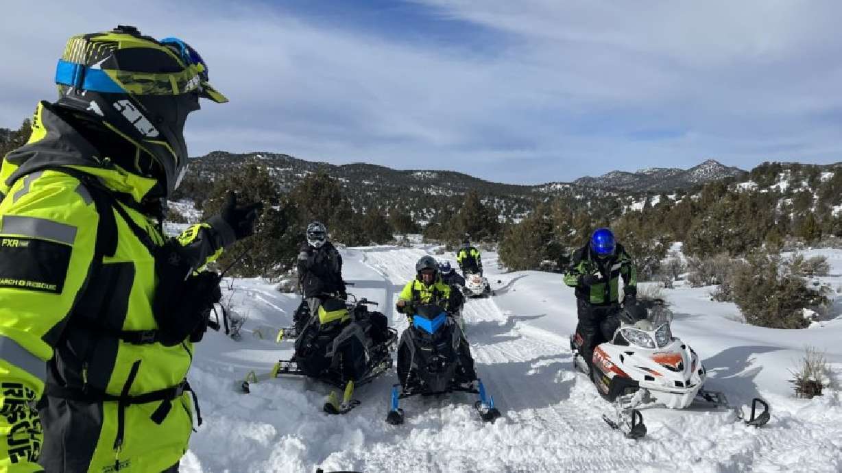 Iron County Search and Rescue participate in a rescue of an injured snowmobiler in this undated photo.