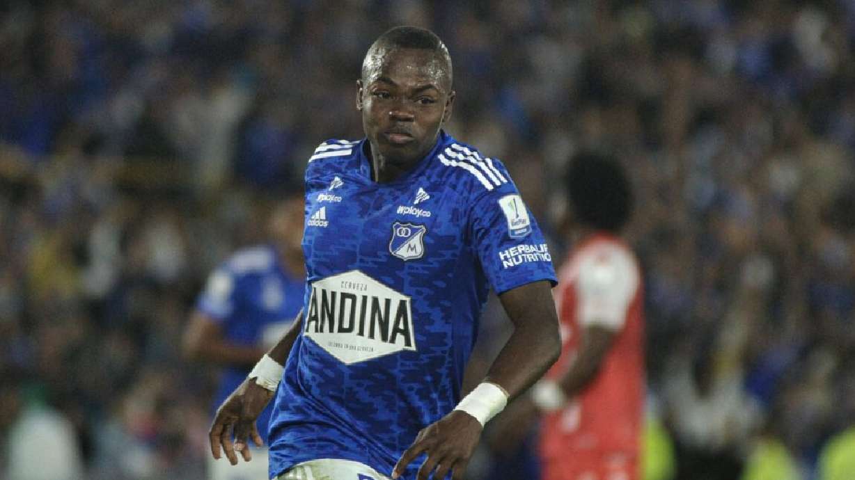 Carlos Andres Gomez plays during his time with Colombian club Millonarios. The 20-year-old was signed Tuesday as the newest player to join RSL ahead of the 2023 season.