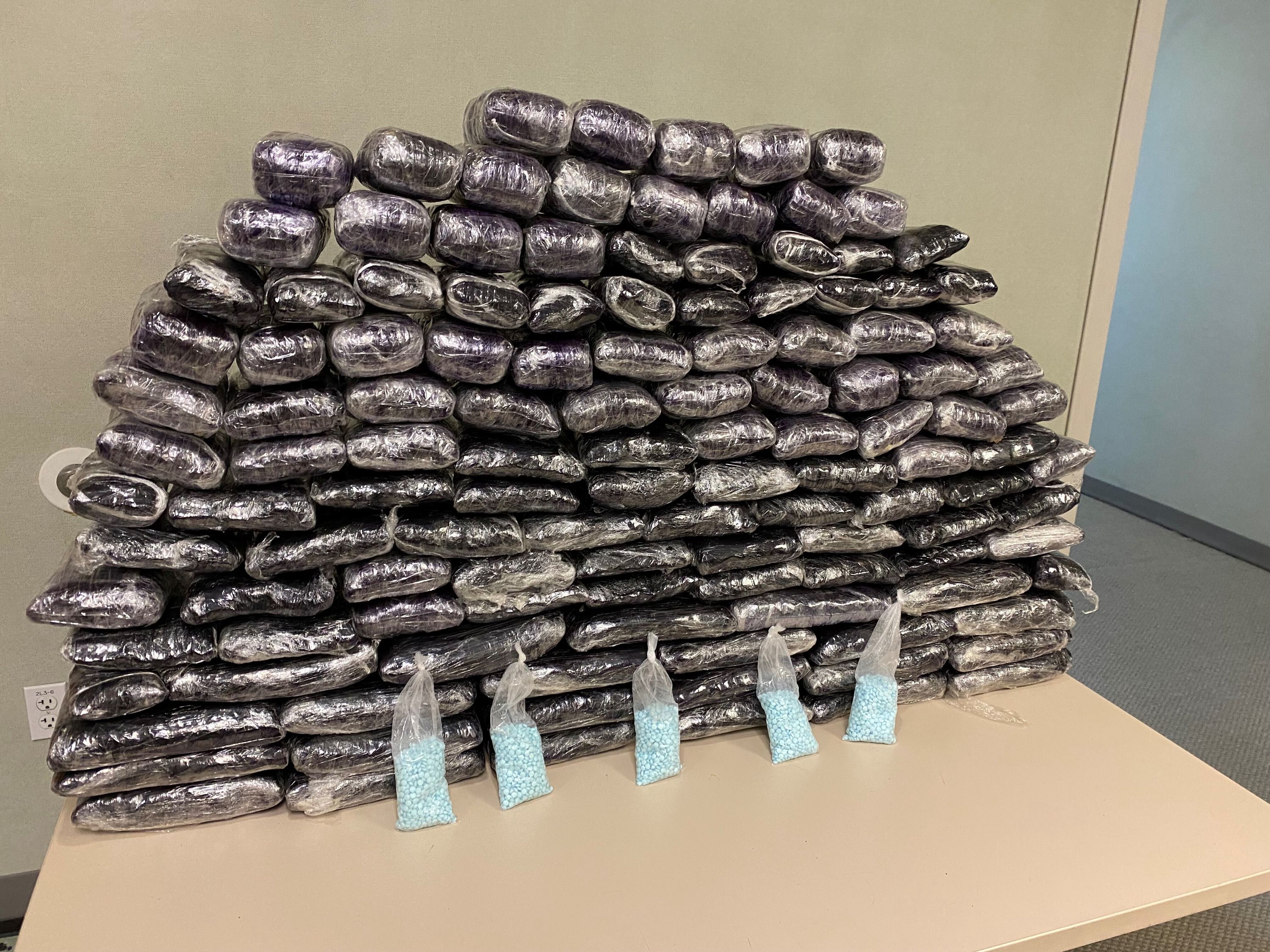 Some of the approximately 1 million fake pills containing fentanyl were seized when agents served a search warrant on July 5, 2022, at a home in Inglewood, Calif. The DEA’s Rocky Mountain division seized 5.8 million doses of fentanyl last year.