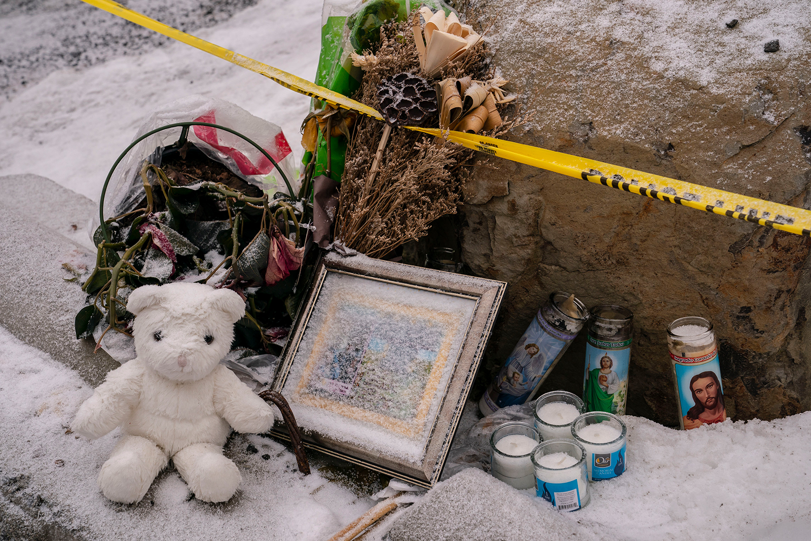 Mourners leave a makeshift memorial on Jan. 3. Classes resume Wednesday at the University of Idaho, just weeks after many students abandoned the campus amid anxiety over the lack of an arrest in the gruesome stabbing deaths of four students in November.