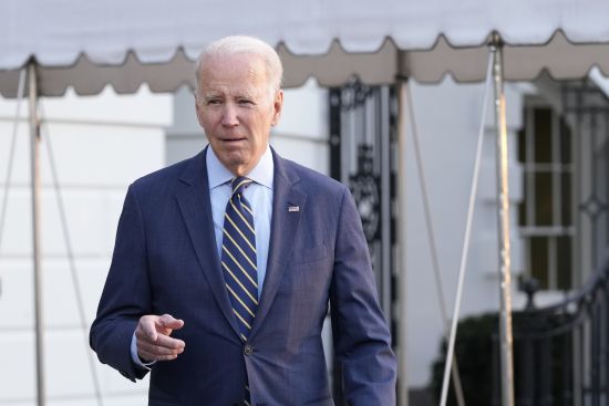 President Joe Biden walks over to talk with reporters before he and first lady Jill Biden board Marine One on the South Lawn of the White House in Washington, Wednesday. House Republicans on Wednesday opened their long-promised investigation into Biden and his family.