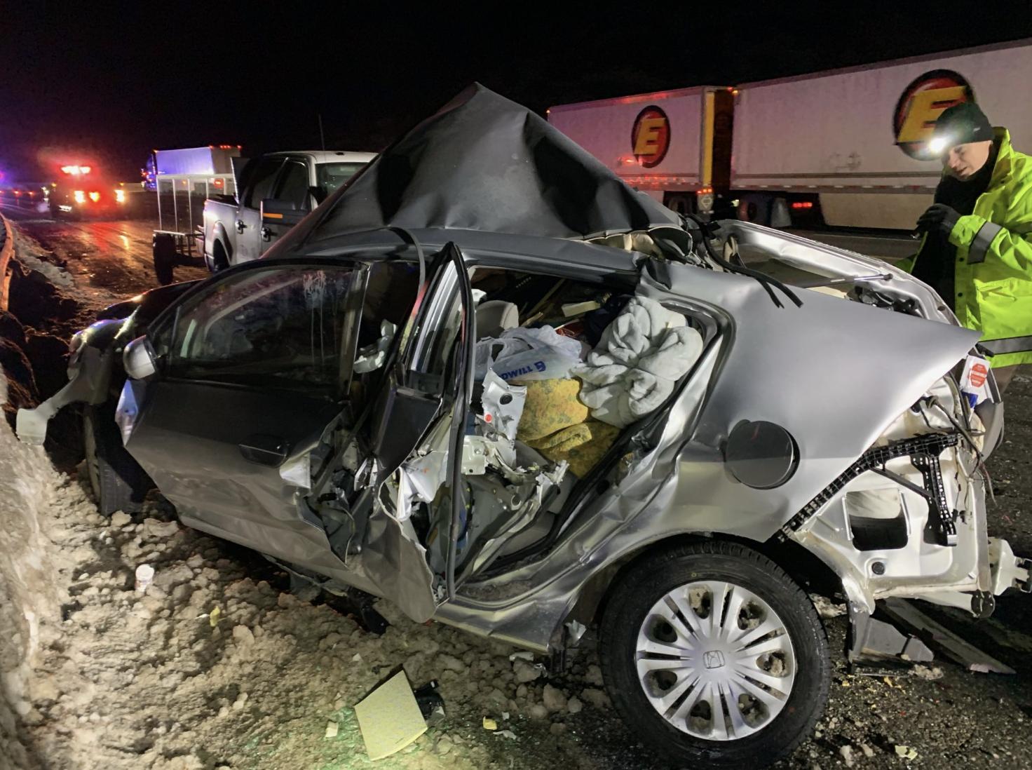 A woman died following a crash on U.S. 6 in Spanish Fork Canyon on Wednesday night, according to the Utah Highway Patrol.