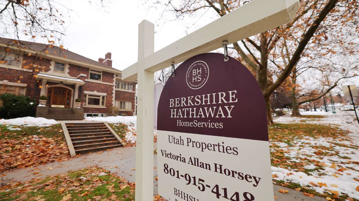 A realty sign at a property in the Salt Lake City on Friday.