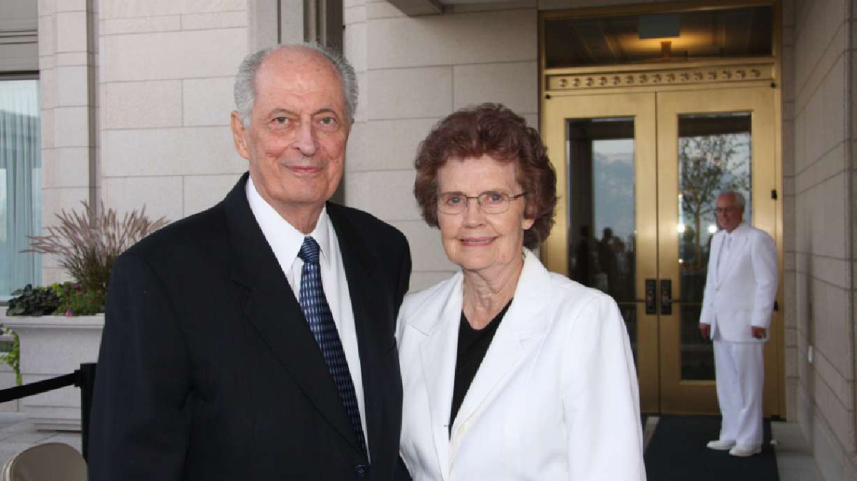 Elder Robert D. Hales and his wife, Mary Crandall Hales appear in this undated photo. Mary Crandall Hales died Sunday, a spokesperson for The Church of Jesus Christ of Latter-day Saints said.