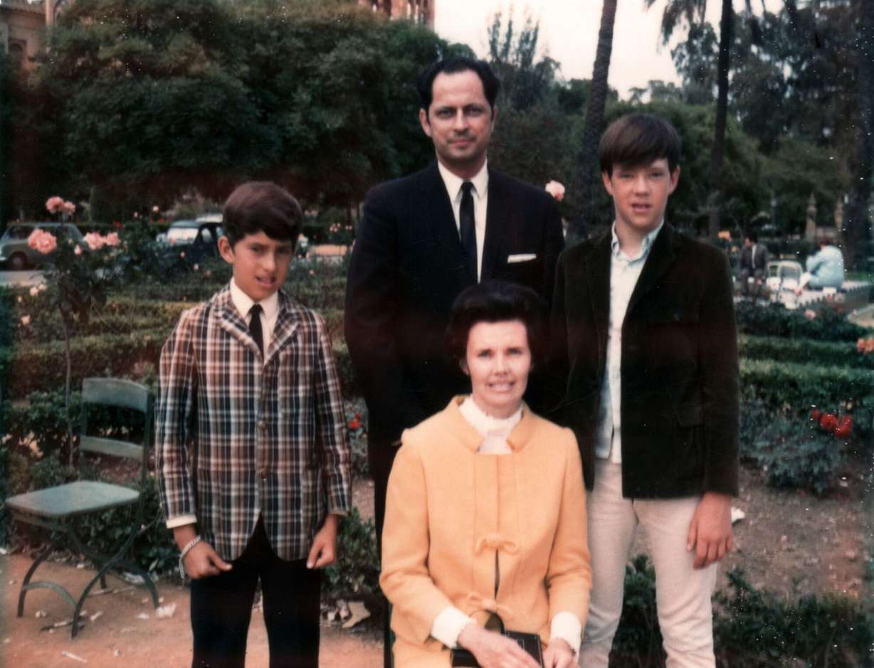 Robert Hales and Mary Hales and their sons, Stephen and David are photographed in 1975.