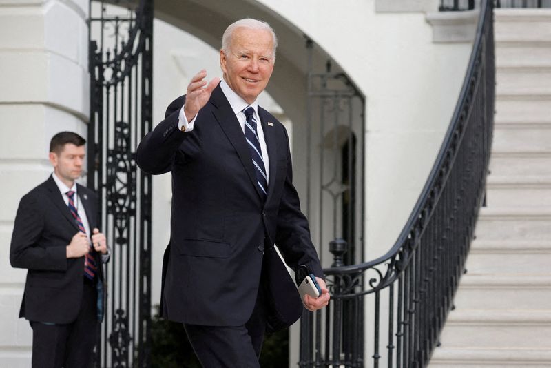 President Joe Biden departs the White House to board the Marine One helicopter for travel to Delaware from the White House in Washington, U.S. Friday. The White House Counsel and Secret Service said no visitor logs were available for the residence.