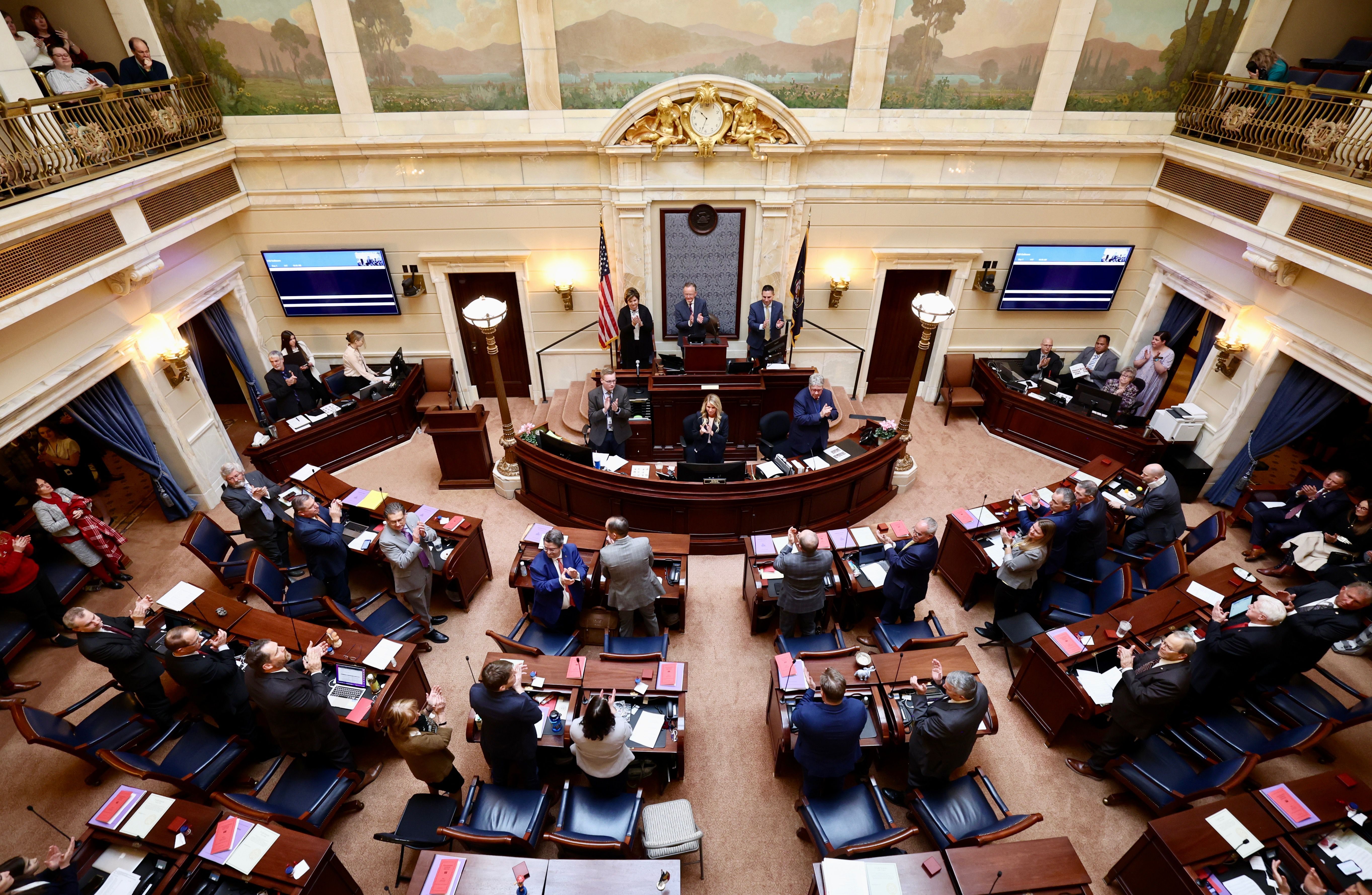 The 2023 Utah legislative session opens in the Senate chambers at the Capitol in Salt Lake City on Tuesday.