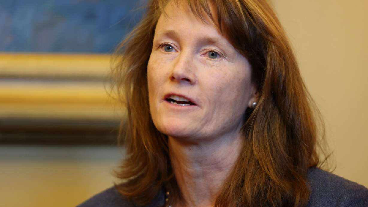 Sen. Kathleen Riebe, D-Cottonwood Heights, at the Capitol in Salt Lake City June 17. Riebe won the Democratic nomination for the 2nd Congressional District special election.