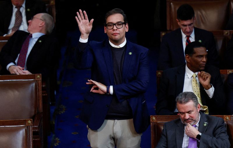 Newly elected freshman Rep. George Santos (R-NY) casts his vote at the U.S. Capitol in Washington Jan. 5. Santos competed as a drag queen in Brazilian beauty pageants 15 years ago, two acquaintances told Reuters on Wednesday,