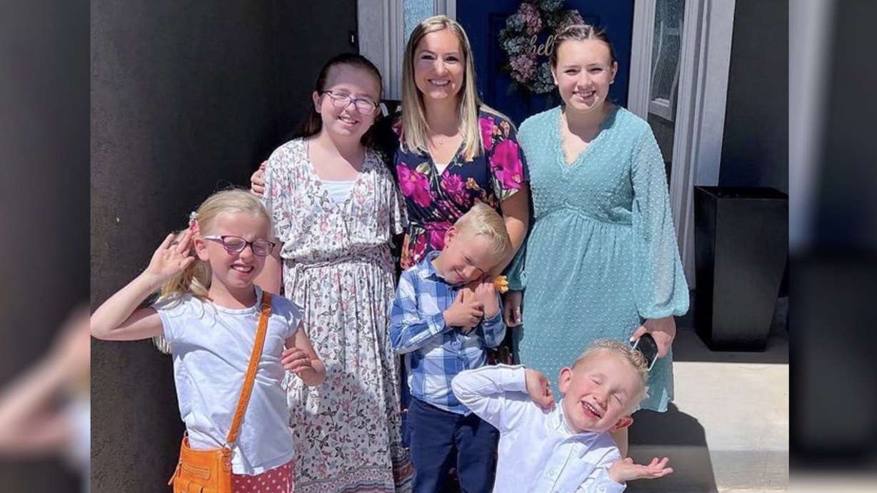 Tausha Haight and her five children are shown in this undated family photo. Three years after they were killed, some Enoch residents are working to create a dedicated space for the community to find peace.
