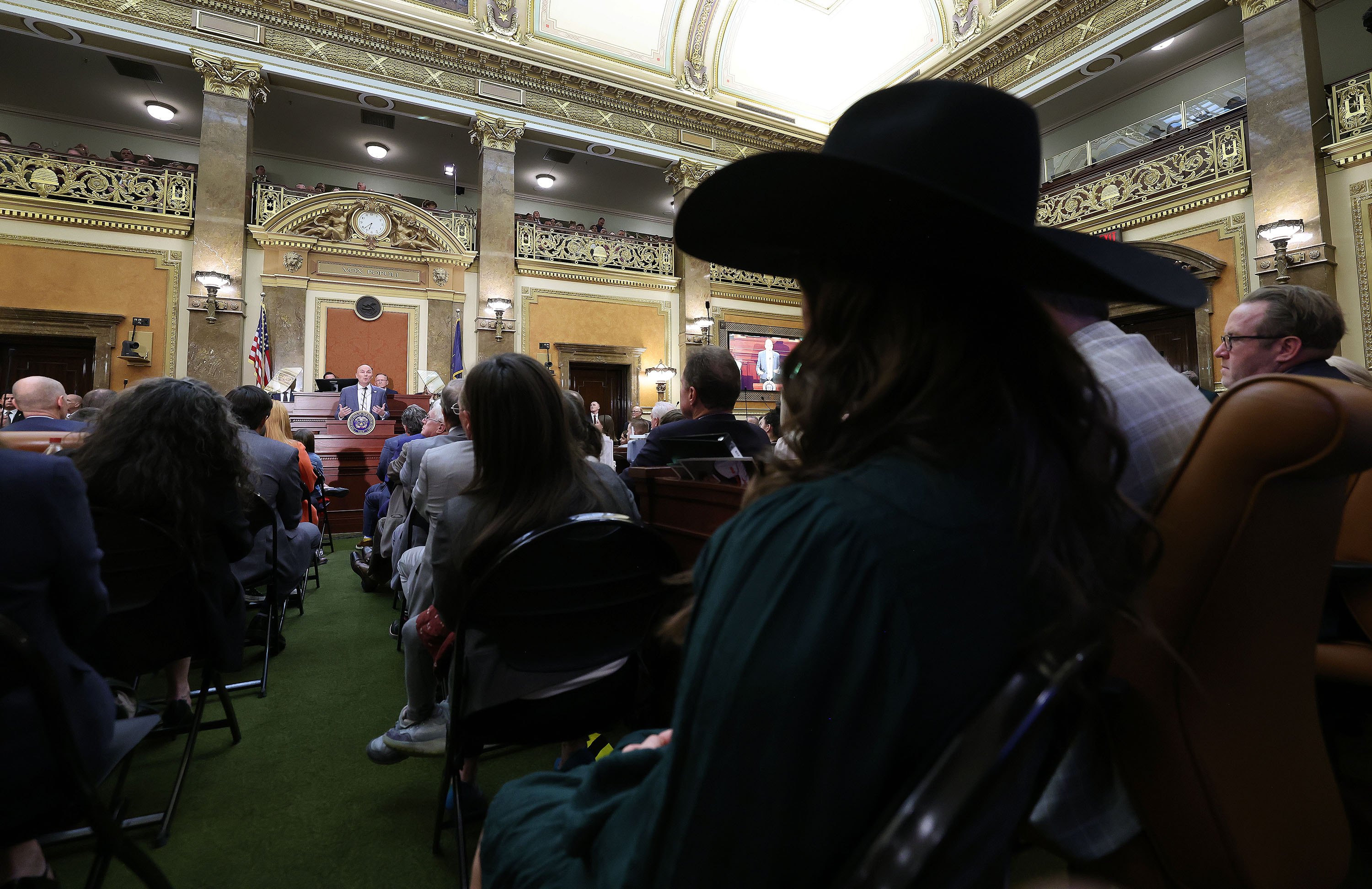 Gov. Spencer Cox delivers his 2023 State of the State address to the legislature at the Capitol in Salt Lake City on Thursday.