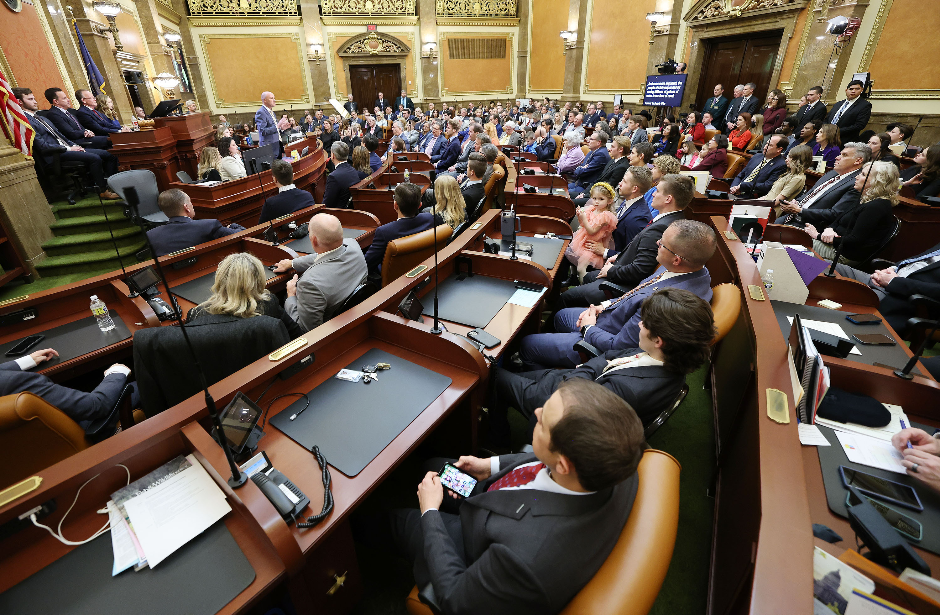 Gov. Spencer Cox delivers his 2023 State of the State address to the legislature at the Capitol in Salt Lake City on Thursday.