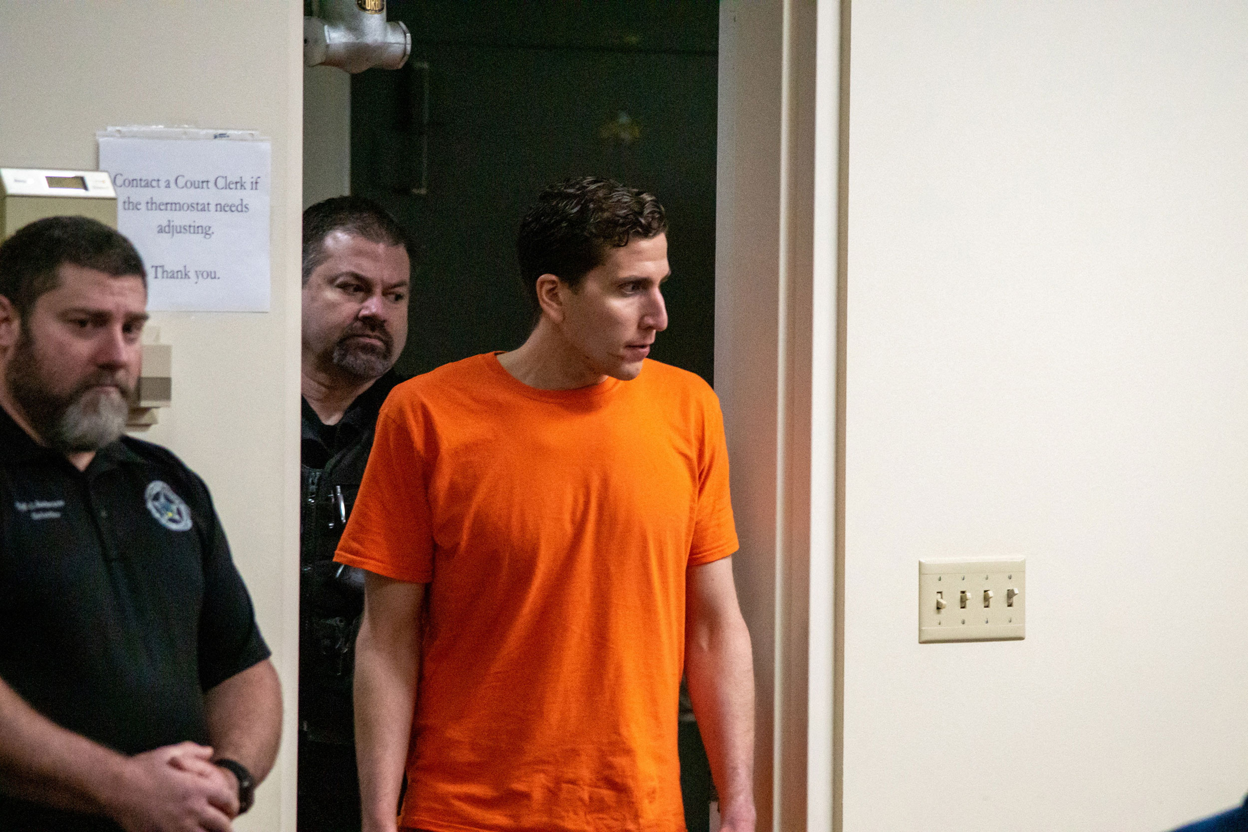 Bryan Kohberger enters a courtroom for a status hearing in Moscow, Idaho, on Jan. 12.