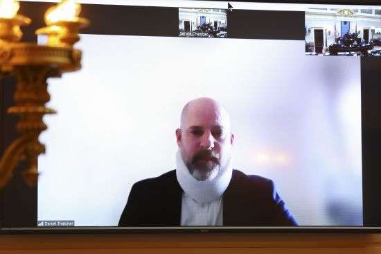 Sen. Daniel Thatcher, R-West Valley City, speaks about SB16 at the Capitol in Salt Lake City on Friday. The bill and two others aimed at transgender and LGBTQ children were passed Friday by the Utah Senate.