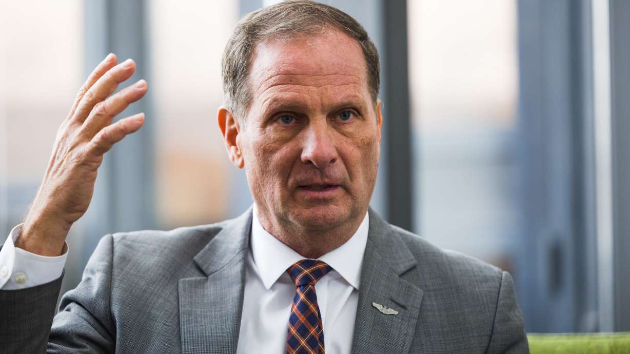 Rep. Chris Stewart, R-Utah, talks with the Deseret News in Salt Lake City on Thursday. Stewart believes he has a solution to the mental health crisis among adolescents: Make it illegal for social media platforms to provide access to children under 16.