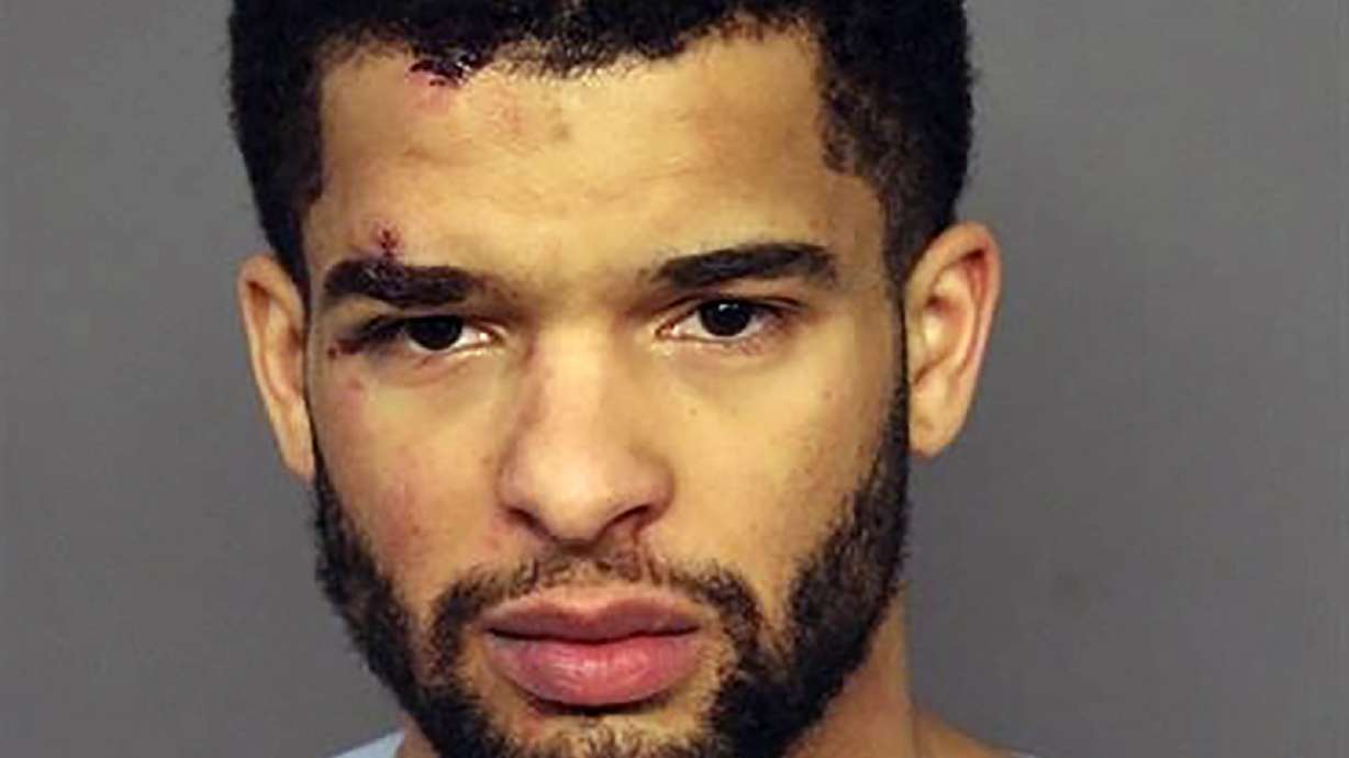 This undated booking photo provided by the Denver Police Department shows Coban Porter. Police say Porter, a University of Denver basketball player, smelled of alcohol and was slurring his speech when he was arrested following a fatal crash in Denver on Sunday, Jan. 22, 2023.