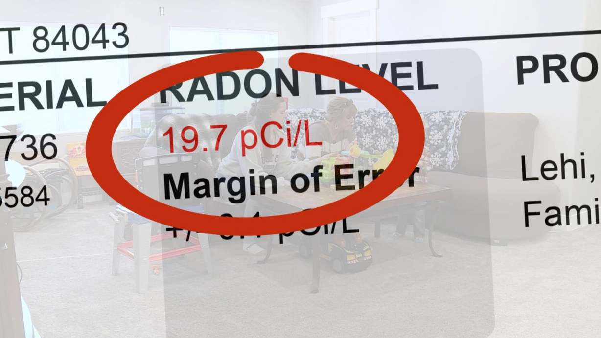 Heidi Parker's radon test results show 19.7 pCi/L.