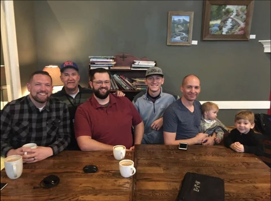 James Runcorn, right, with members of the Eastern Idaho Pastors Coalition.