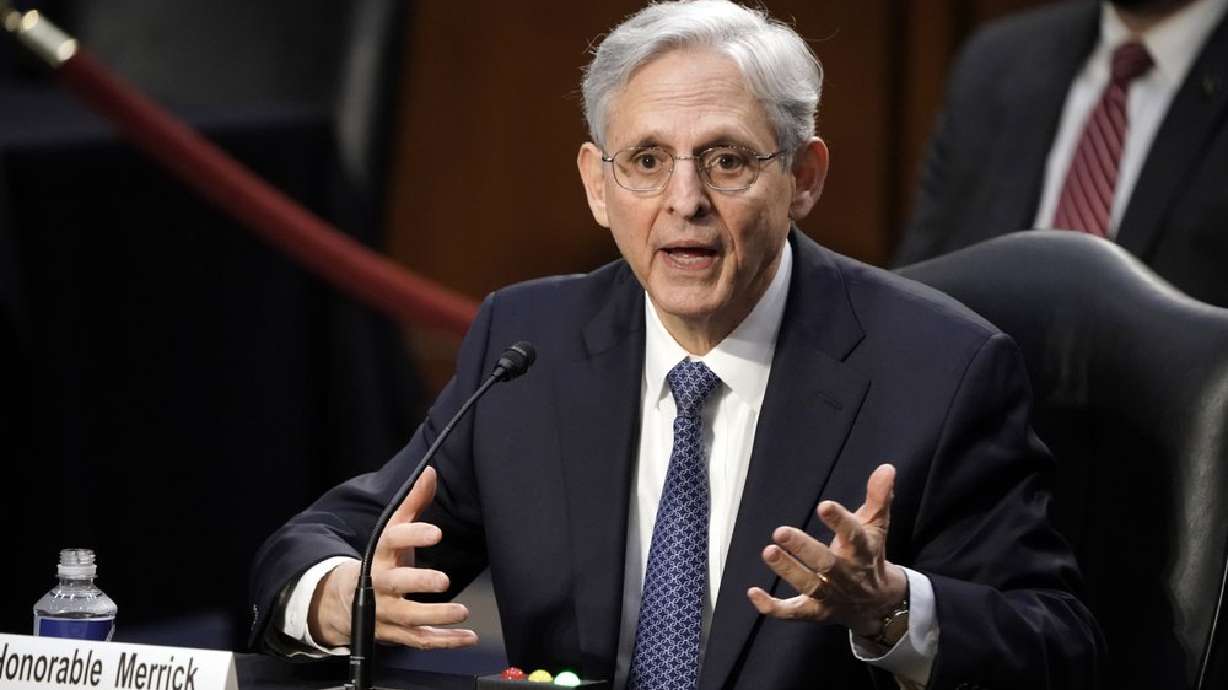 Judge Merrick Garland, President Joe Biden's pick to be attorney general, answers questions from Sen. John Kennedy, R-La., as he appears before the Senate Judiciary Committee for his confirmation hearing, on Capitol Hill in Washington, Feb. 22, 2021.