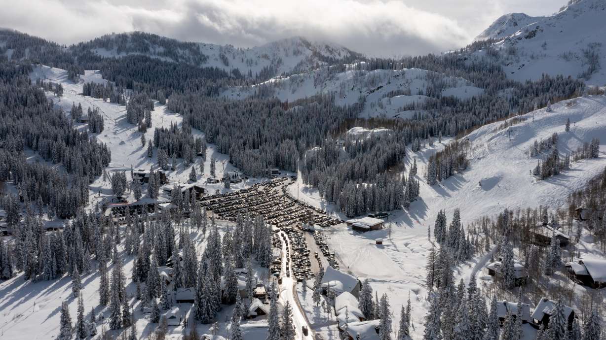 Fresh snow covers the mountains of Brighton Resort in Big Cottonwood Canyon on Jan. 4. A new emergency ski bus service to the Cottonwood canyons begins Thursday.