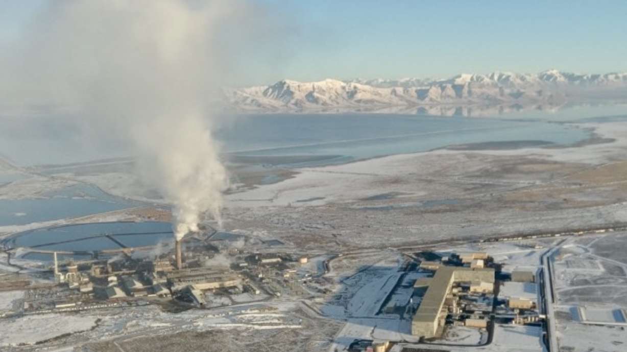 A photo of the US Magnesium refinery in Tooele County on Jan. 27, 2017. The plumes from the plant had higher levels of chlorine and bromine, which boosted PM 2.5 levels in the area, according to a new study led by the National Oceanic and Atmospheric Administration.