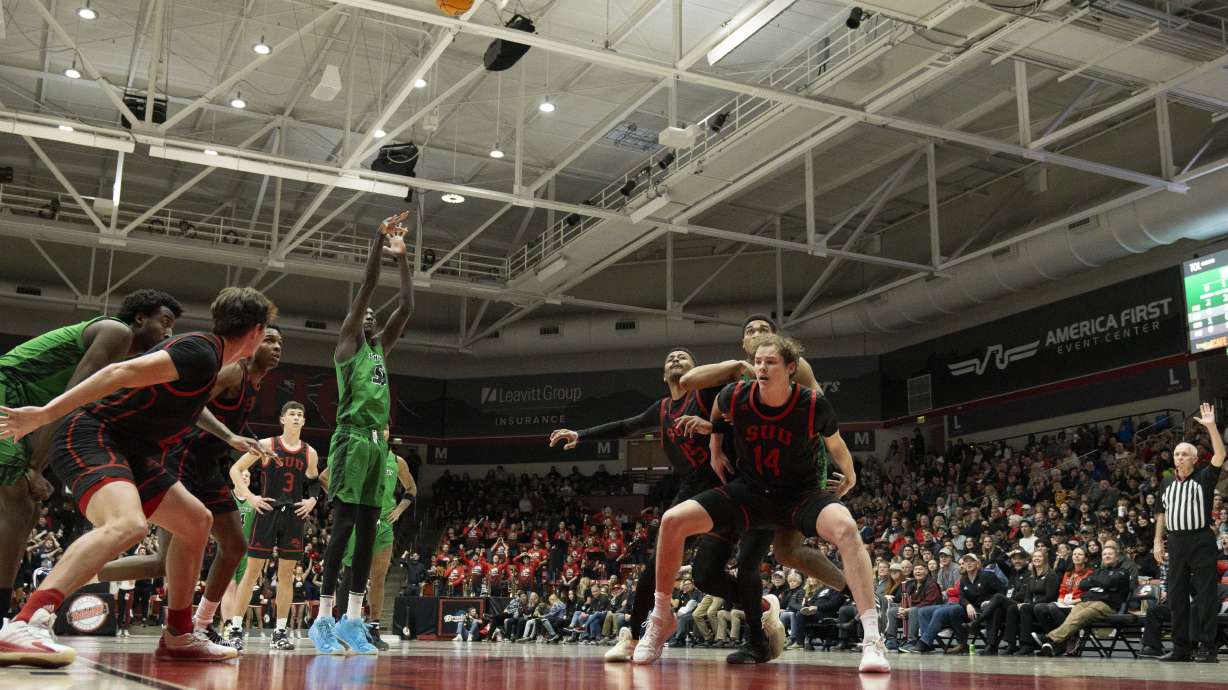 Utah Valley center Aziz Bandaogo shoots a free throw during a 79-67 loss at Southern Utah, Thursday, Jan. 26, 2023 in the America First Events Center in Cedar City, Utah.