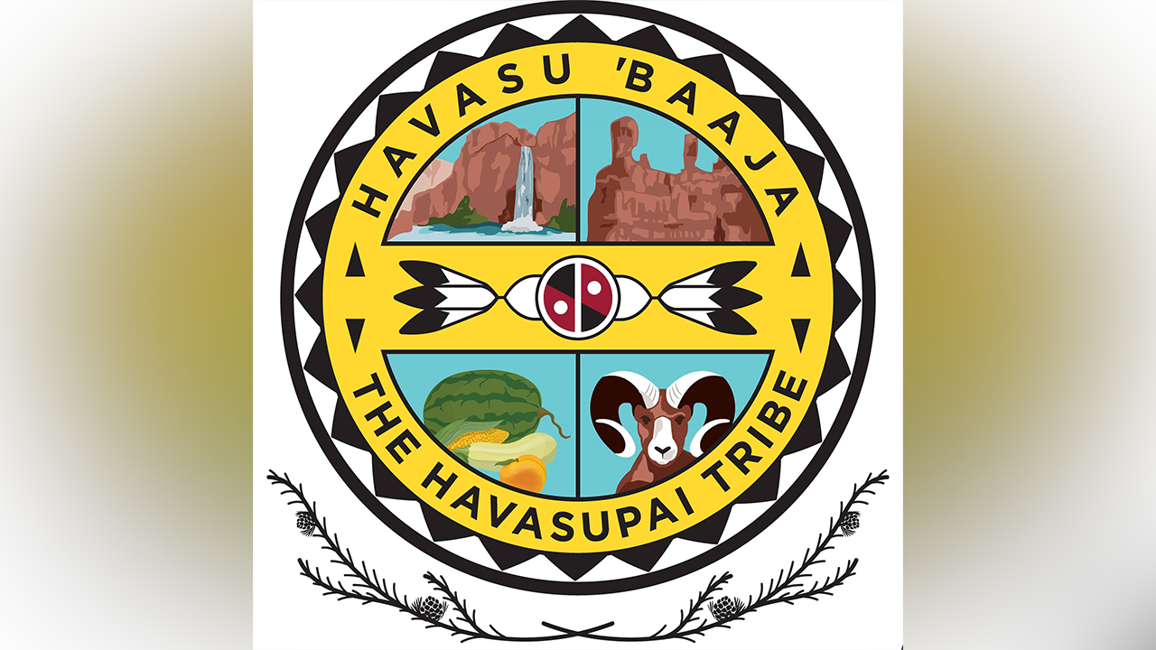 Crest for the Havasupai Tribe, which owns the land where the popular Havasupai Falls trail lies.