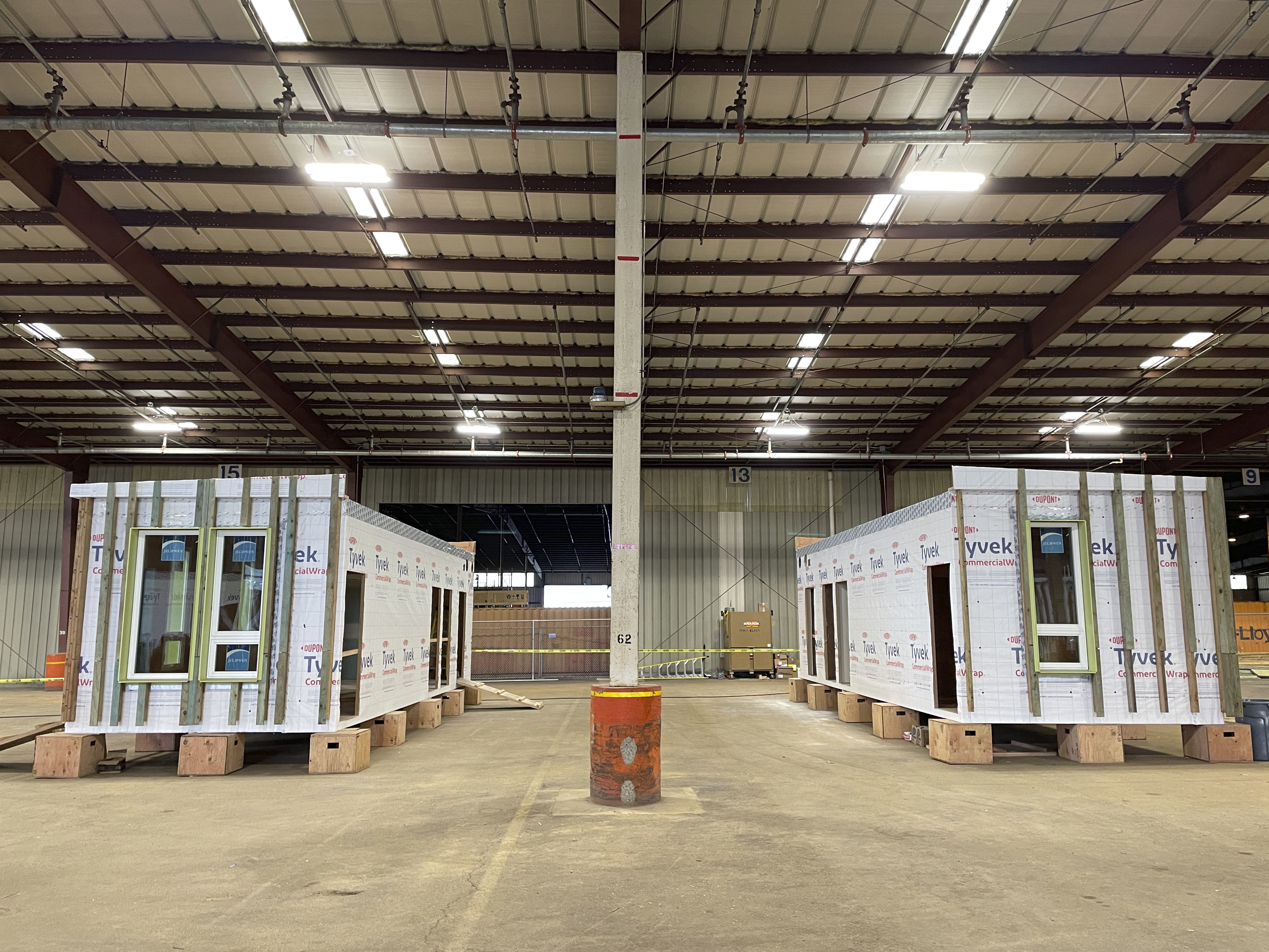Mass timber affordable home prototypes are shown at the Port of Portland in Portland, Ore. Jan. 27.